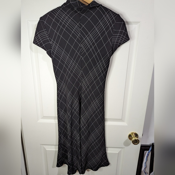 S L Fashions vintage black & white cowl neck bias cut dress size 4 petite - Picture 6 of 9